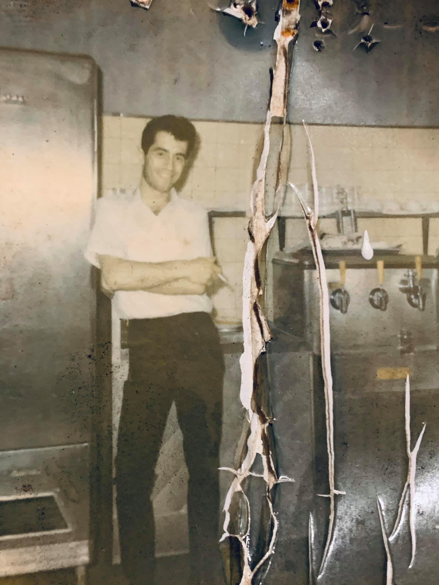 A vintage photo of the founder of Rosangela's Pizza
